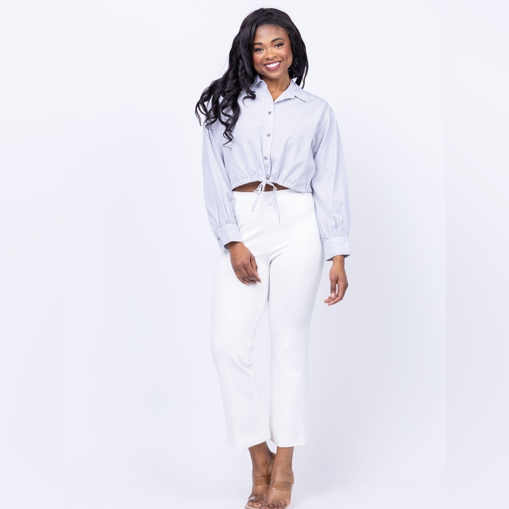 Rag & Bone Irina Kick Flare Pant in White Sz 2